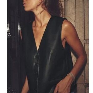 Zara faux leather vest
